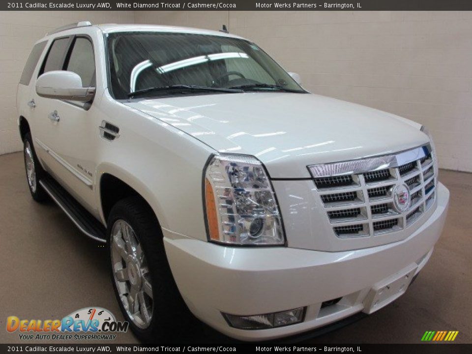 2011 Cadillac Escalade Luxury AWD White Diamond Tricoat / Cashmere/Cocoa Photo #1