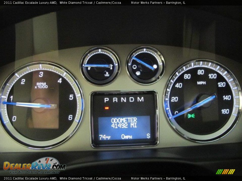 2011 Cadillac Escalade Luxury AWD White Diamond Tricoat / Cashmere/Cocoa Photo #31