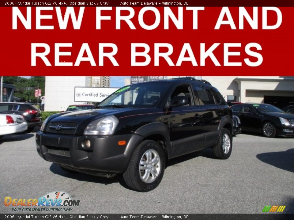 2006 Hyundai Tucson GLS V6 4x4 Obsidian Black / Gray Photo #1