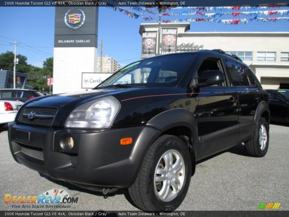 2006 Hyundai Tucson GLS V6 4x4 Obsidian Black / Gray Photo #2