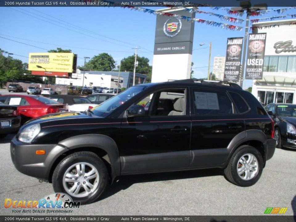 2006 Hyundai Tucson GLS V6 4x4 Obsidian Black / Gray Photo #3