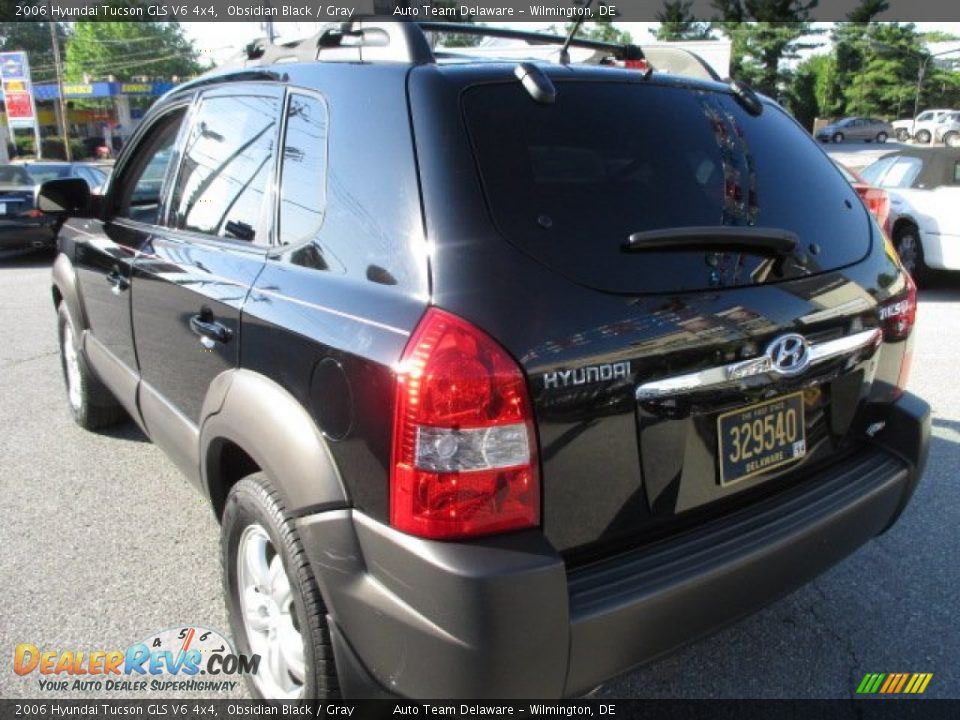 2006 Hyundai Tucson GLS V6 4x4 Obsidian Black / Gray Photo #4