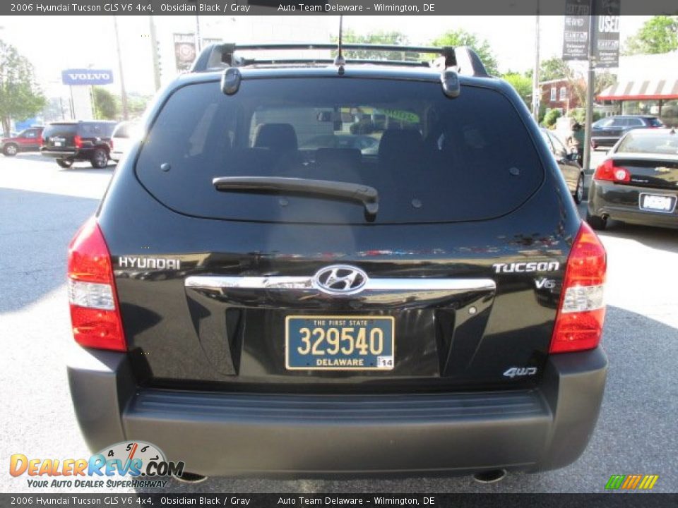 2006 Hyundai Tucson GLS V6 4x4 Obsidian Black / Gray Photo #5