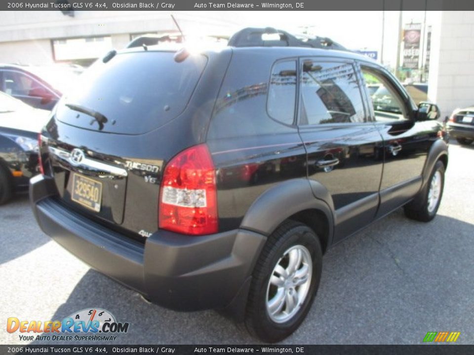 2006 Hyundai Tucson GLS V6 4x4 Obsidian Black / Gray Photo #6