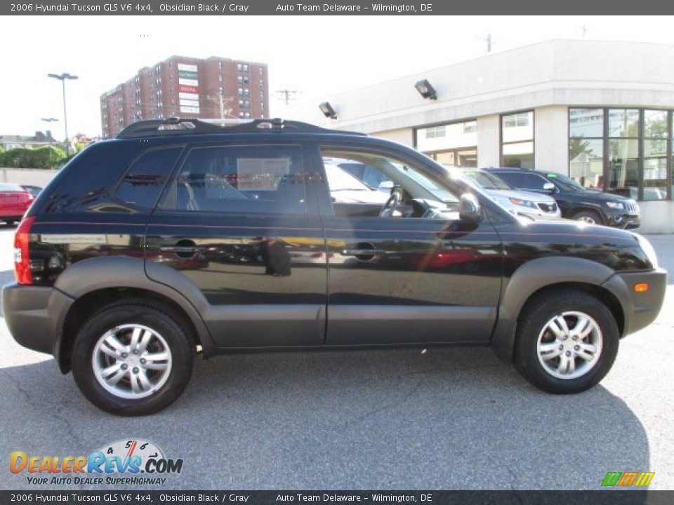 2006 Hyundai Tucson GLS V6 4x4 Obsidian Black / Gray Photo #7
