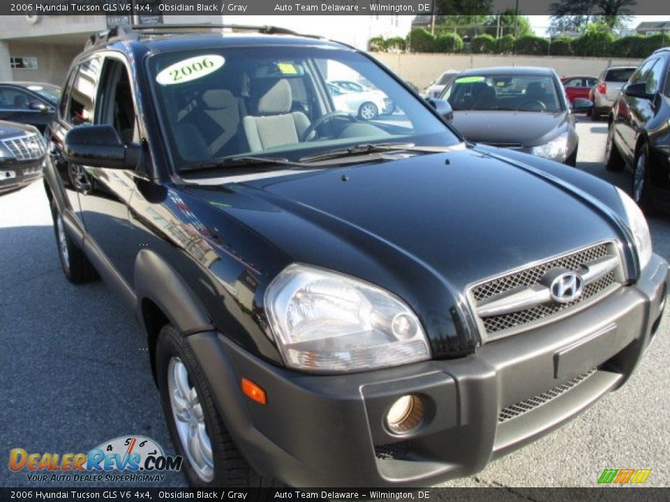2006 Hyundai Tucson GLS V6 4x4 Obsidian Black / Gray Photo #8