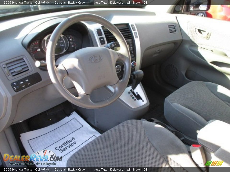 2006 Hyundai Tucson GLS V6 4x4 Obsidian Black / Gray Photo #11