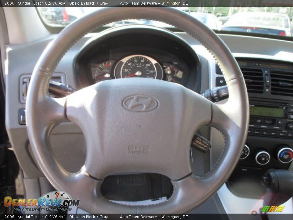 2006 Hyundai Tucson GLS V6 4x4 Obsidian Black / Gray Photo #12
