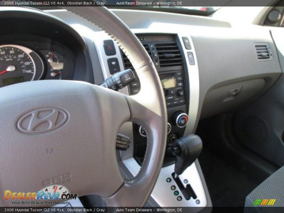 2006 Hyundai Tucson GLS V6 4x4 Obsidian Black / Gray Photo #14