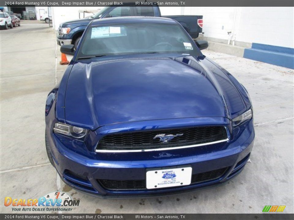 2014 Ford Mustang V6 Coupe Deep Impact Blue / Charcoal Black Photo #2