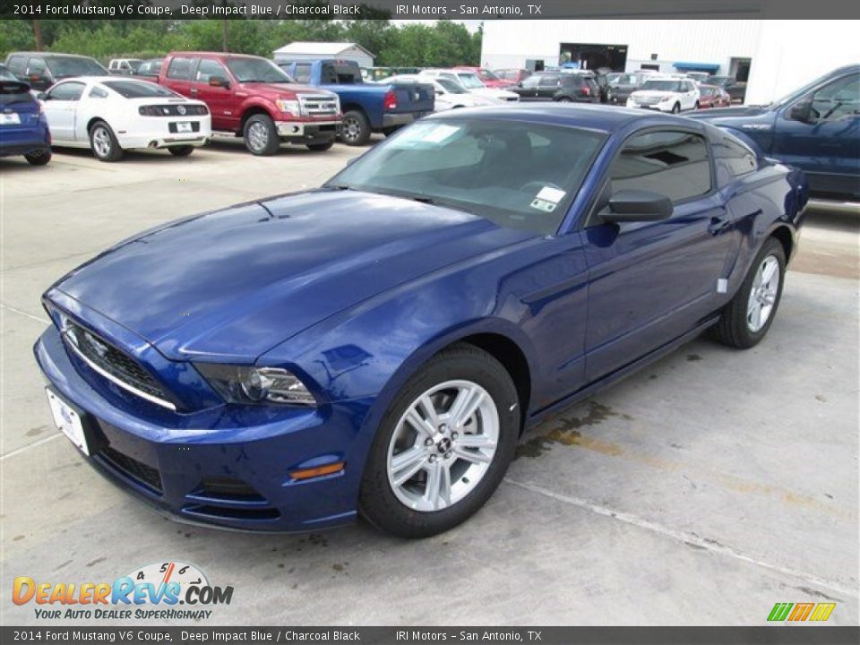 2014 Ford Mustang V6 Coupe Deep Impact Blue / Charcoal Black Photo #3