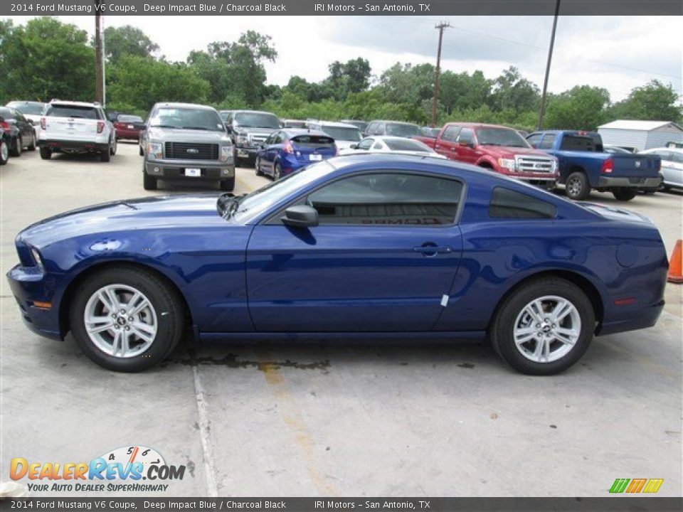 2014 Ford Mustang V6 Coupe Deep Impact Blue / Charcoal Black Photo #4