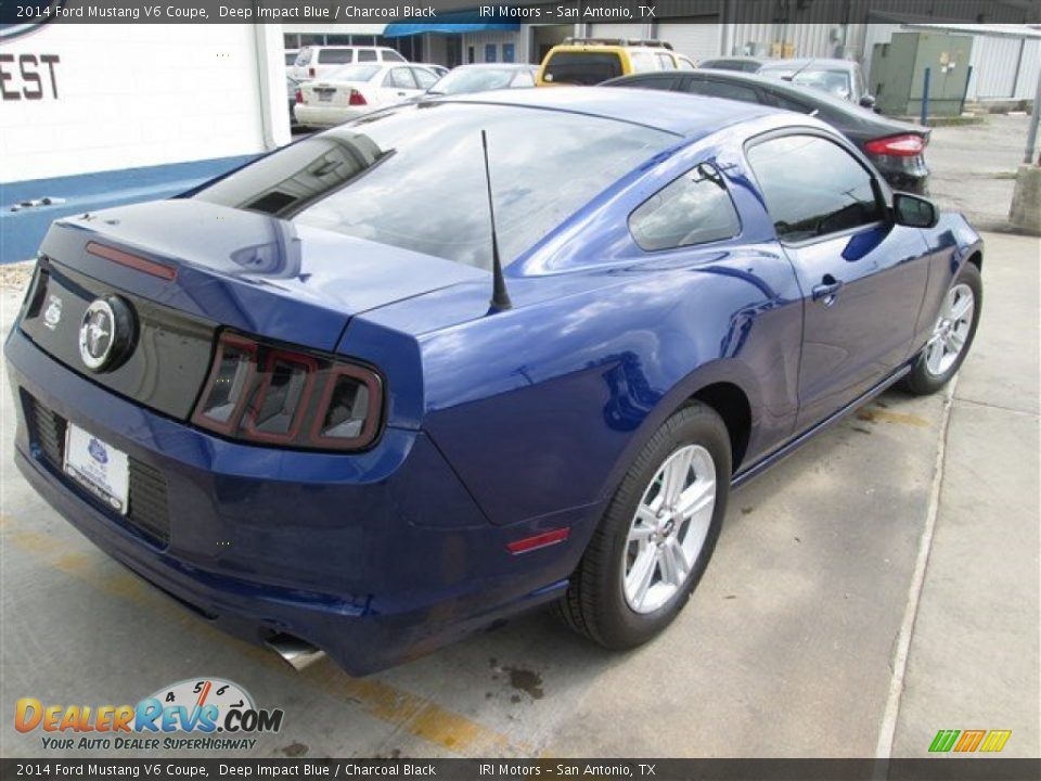 2014 Ford Mustang V6 Coupe Deep Impact Blue / Charcoal Black Photo #7