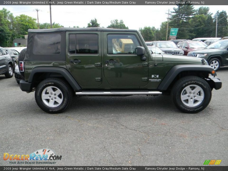 2009 Jeep Wrangler Unlimited X 4x4 Jeep Green Metallic / Dark Slate Gray/Medium Slate Gray Photo #5