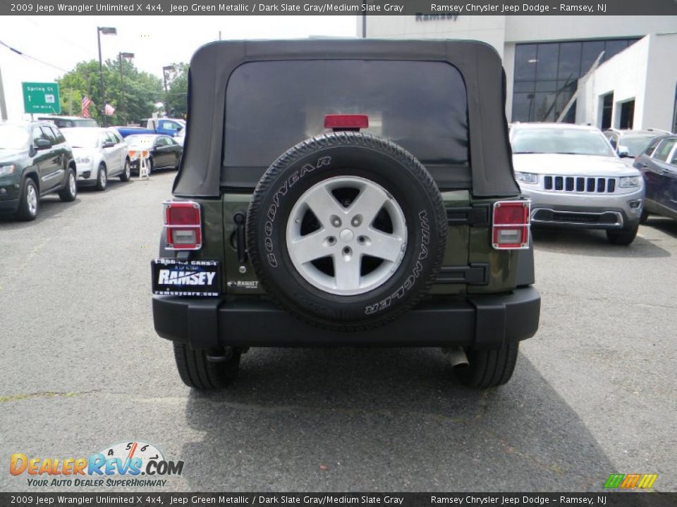2009 Jeep Wrangler Unlimited X 4x4 Jeep Green Metallic / Dark Slate Gray/Medium Slate Gray Photo #7