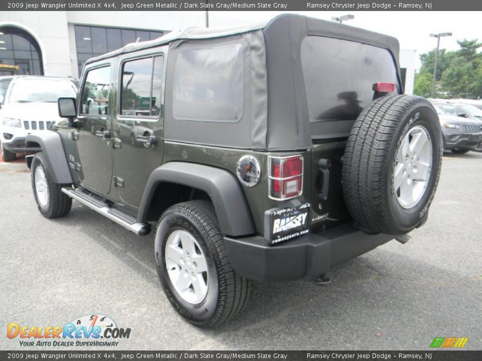 2009 Jeep Wrangler Unlimited X 4x4 Jeep Green Metallic / Dark Slate Gray/Medium Slate Gray Photo #9