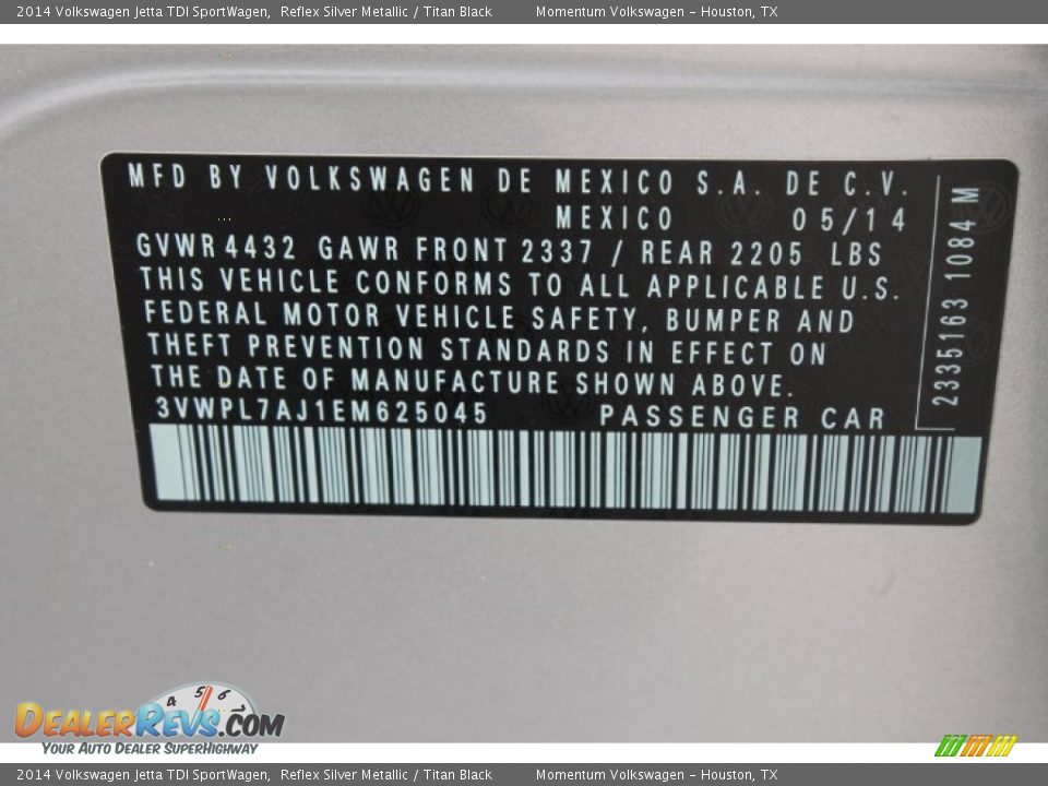 2014 Volkswagen Jetta TDI SportWagen Reflex Silver Metallic / Titan Black Photo #25