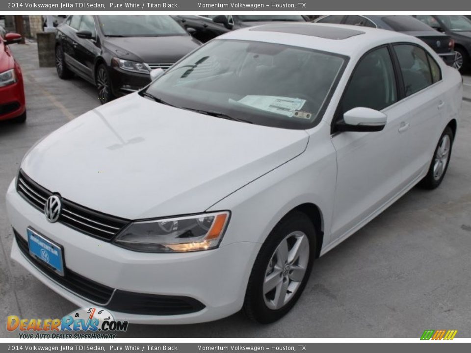 2014 Volkswagen Jetta TDI Sedan Pure White / Titan Black Photo #3