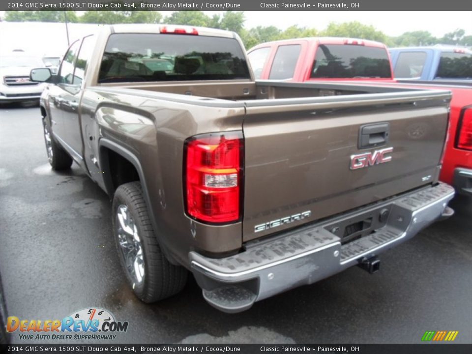2014 GMC Sierra 1500 SLT Double Cab 4x4 Bronze Alloy Metallic / Cocoa/Dune Photo #6