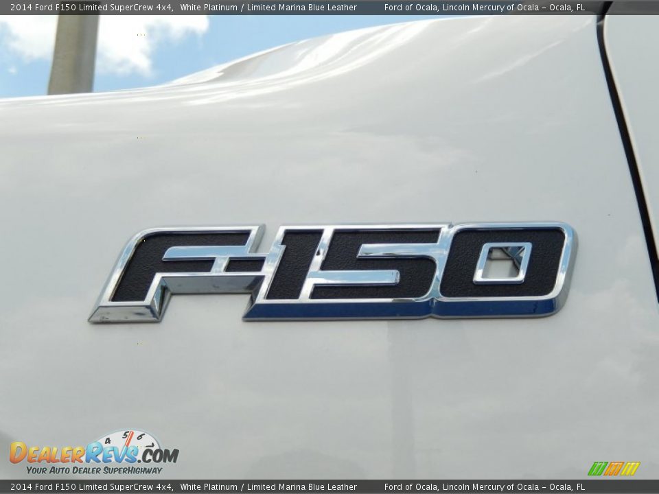 2014 Ford F150 Limited SuperCrew 4x4 White Platinum / Limited Marina Blue Leather Photo #5