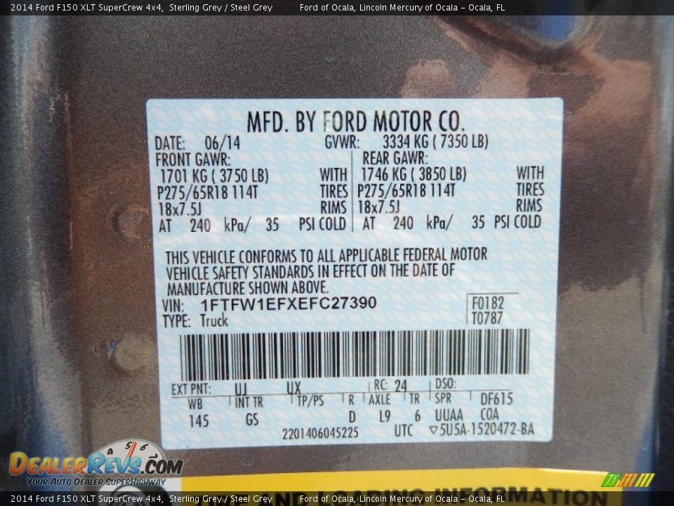 2014 Ford F150 XLT SuperCrew 4x4 Sterling Grey / Steel Grey Photo #12
