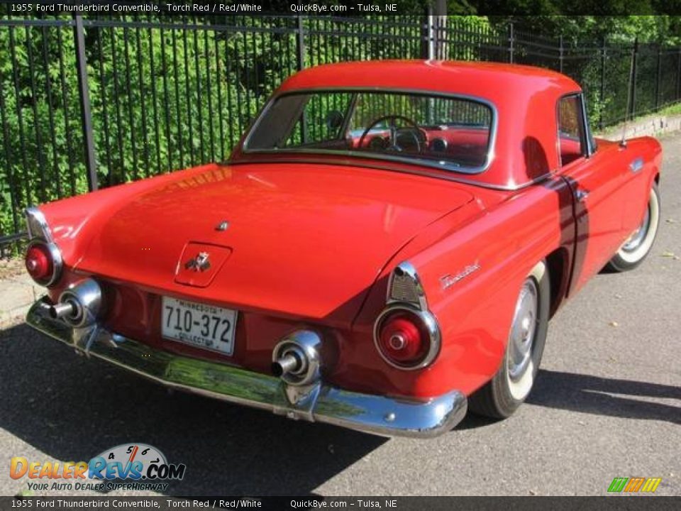 1955 Ford Thunderbird Convertible Torch Red / Red/White Photo #3