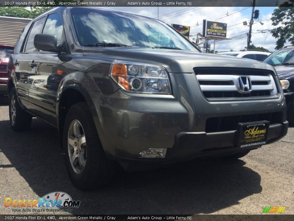 2007 Honda Pilot EX-L 4WD Aberdeen Green Metallic / Gray Photo #3