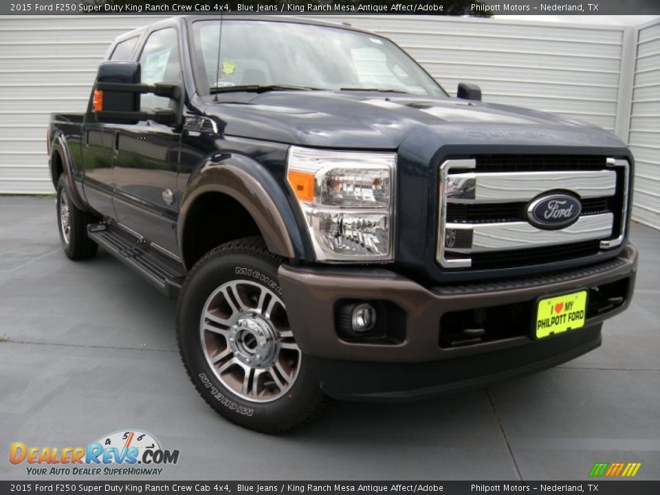 2015 Ford F250 Super Duty King Ranch Crew Cab 4x4 Blue Jeans / King Ranch Mesa Antique Affect/Adobe Photo #2