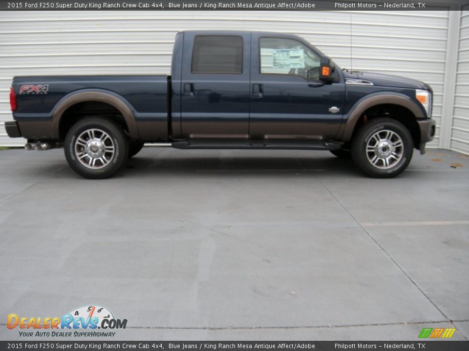 2015 Ford F250 Super Duty King Ranch Crew Cab 4x4 Blue Jeans / King Ranch Mesa Antique Affect/Adobe Photo #3