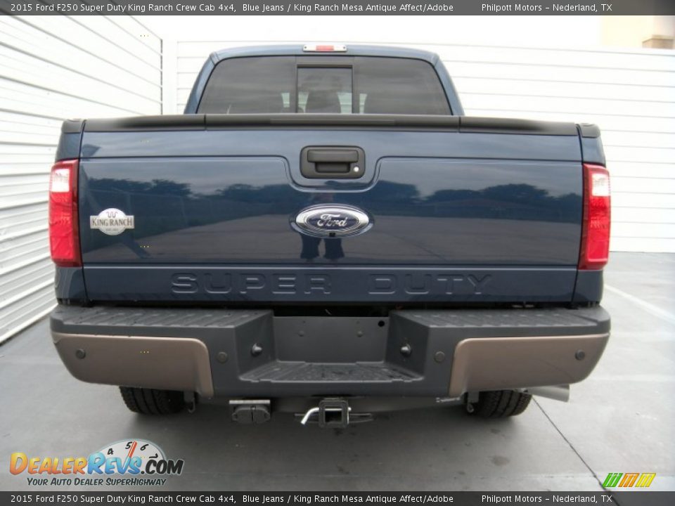 2015 Ford F250 Super Duty King Ranch Crew Cab 4x4 Blue Jeans / King Ranch Mesa Antique Affect/Adobe Photo #5