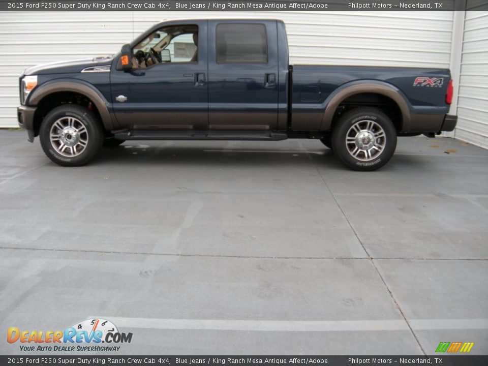 2015 Ford F250 Super Duty King Ranch Crew Cab 4x4 Blue Jeans / King Ranch Mesa Antique Affect/Adobe Photo #6