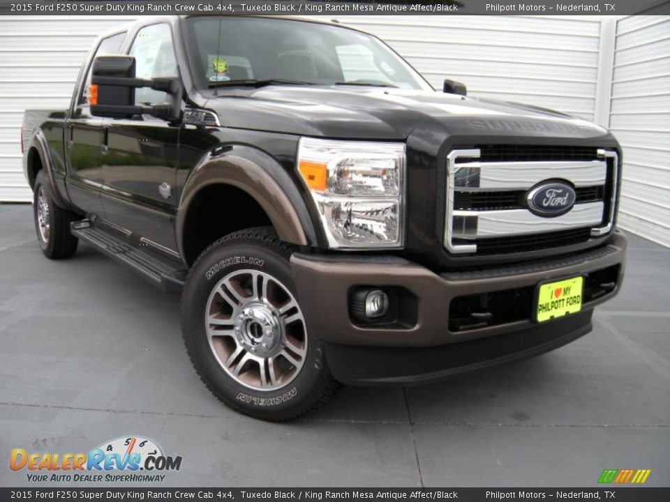 2015 Ford F250 Super Duty King Ranch Crew Cab 4x4 Tuxedo Black / King Ranch Mesa Antique Affect/Black Photo #2