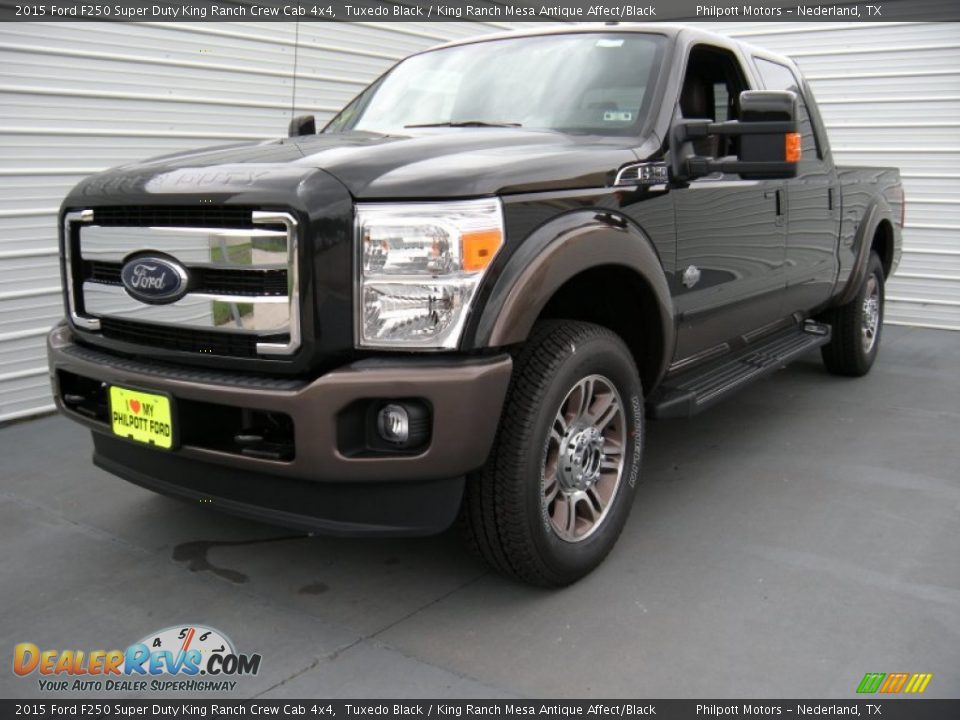 2015 Ford F250 Super Duty King Ranch Crew Cab 4x4 Tuxedo Black / King Ranch Mesa Antique Affect/Black Photo #7