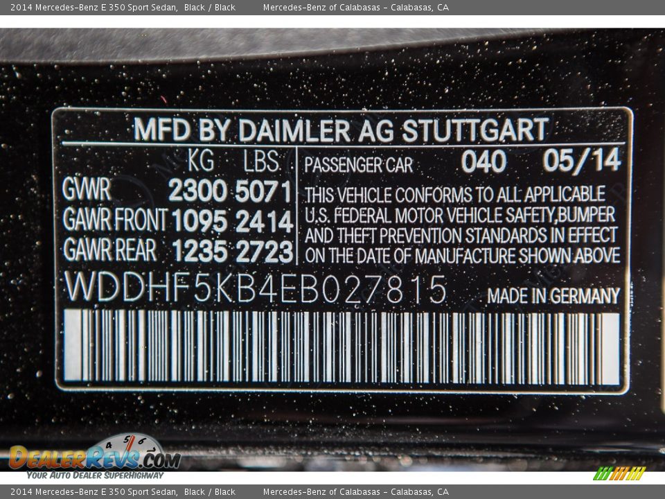 2014 Mercedes-Benz E 350 Sport Sedan Black / Black Photo #7