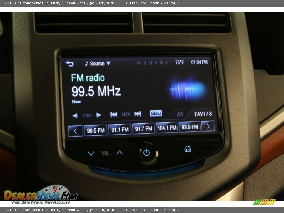 2013 Chevrolet Sonic LTZ Hatch Summit White / Jet Black/Brick Photo #10