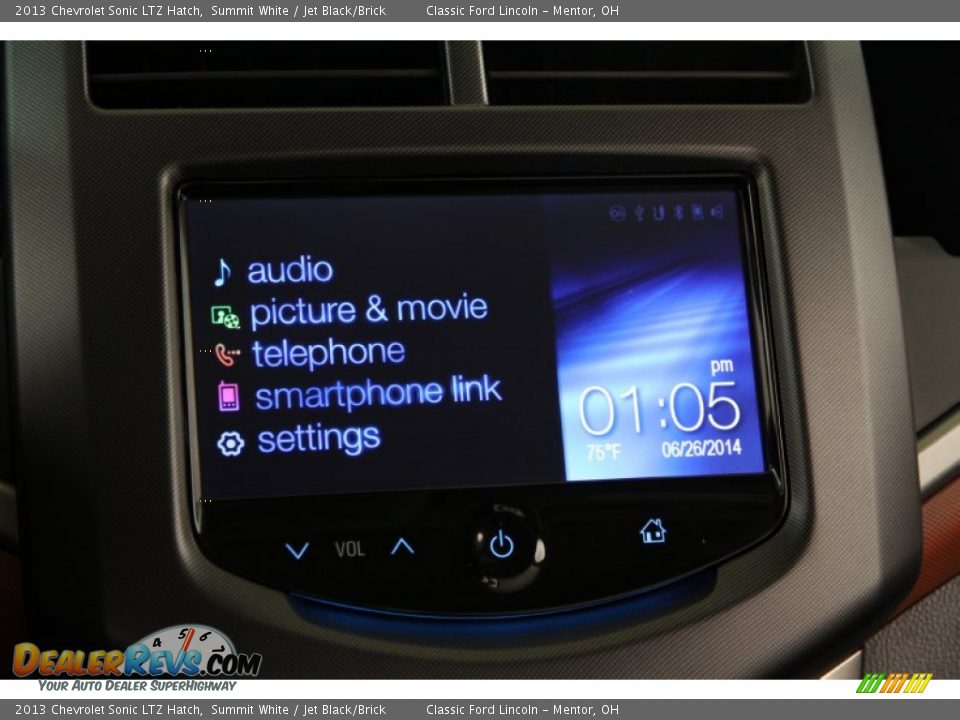 2013 Chevrolet Sonic LTZ Hatch Summit White / Jet Black/Brick Photo #13