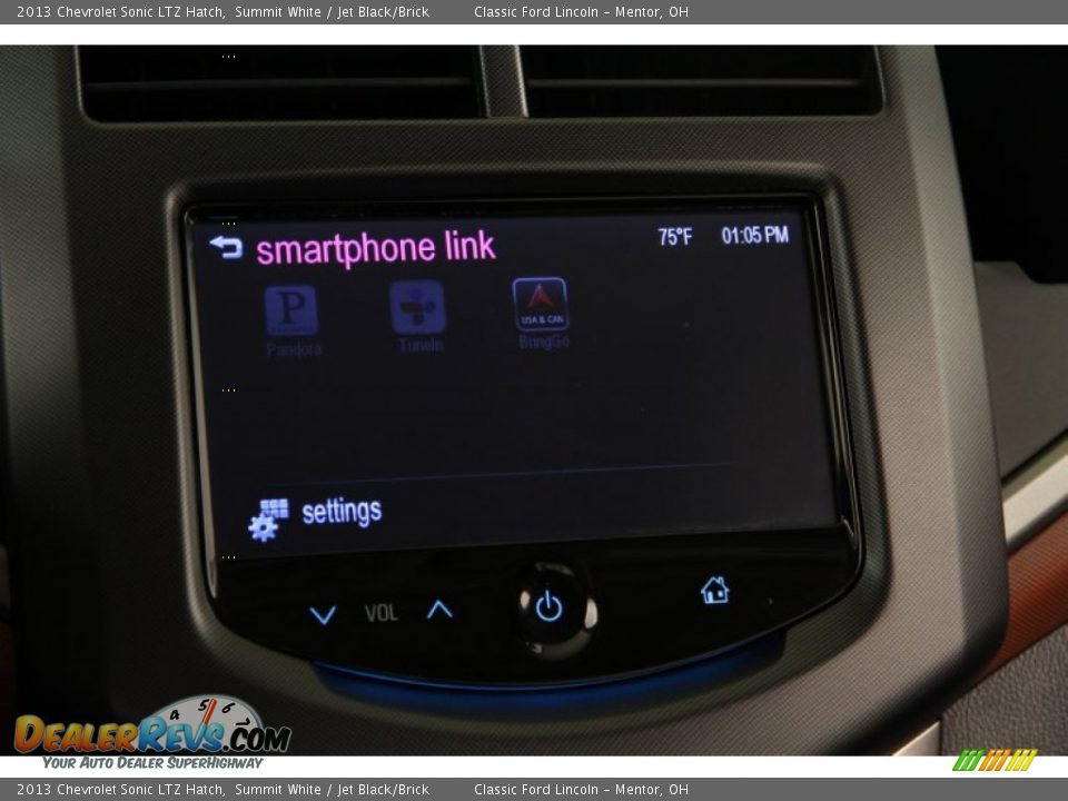 2013 Chevrolet Sonic LTZ Hatch Summit White / Jet Black/Brick Photo #14