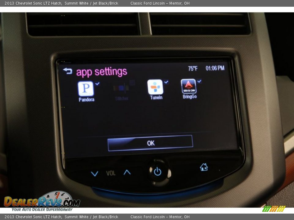 2013 Chevrolet Sonic LTZ Hatch Summit White / Jet Black/Brick Photo #15