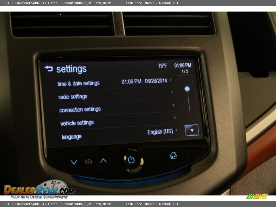 2013 Chevrolet Sonic LTZ Hatch Summit White / Jet Black/Brick Photo #16