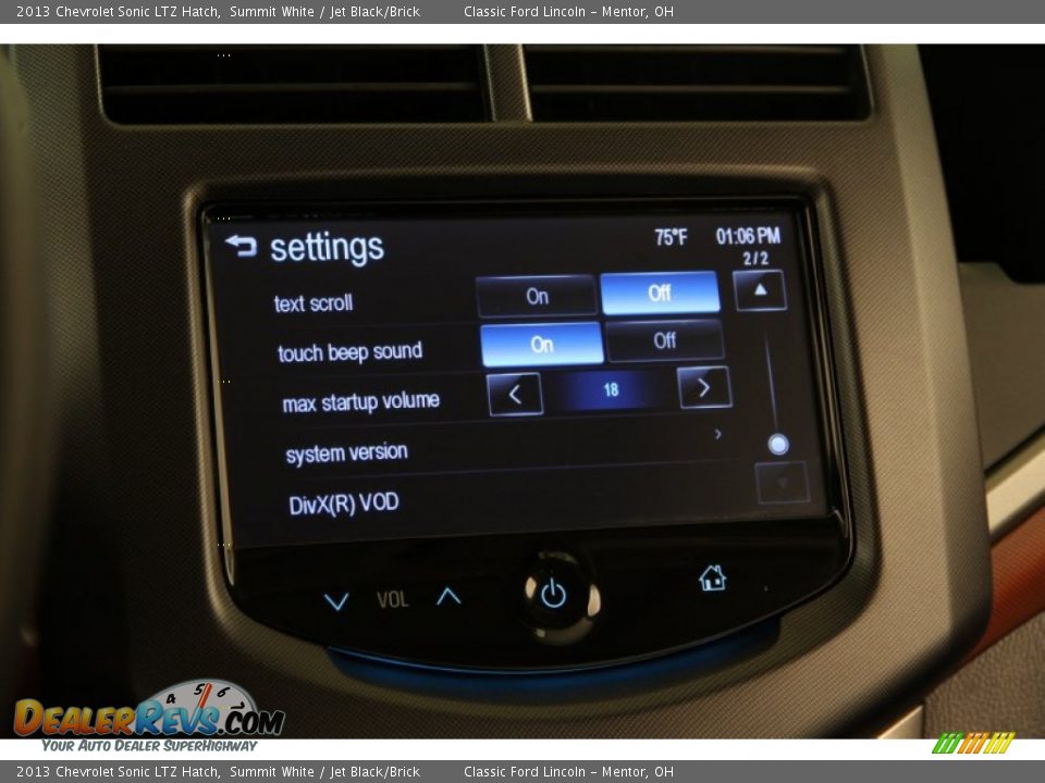 2013 Chevrolet Sonic LTZ Hatch Summit White / Jet Black/Brick Photo #17