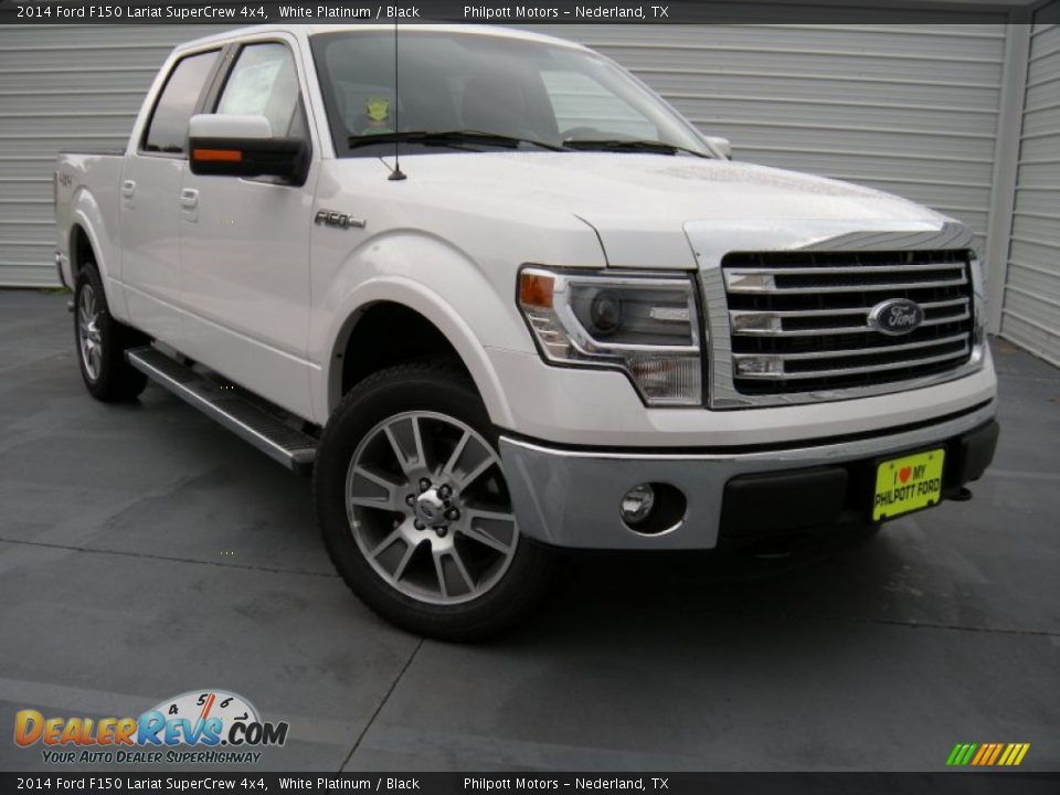 2014 Ford F150 Lariat SuperCrew 4x4 White Platinum / Black Photo #1