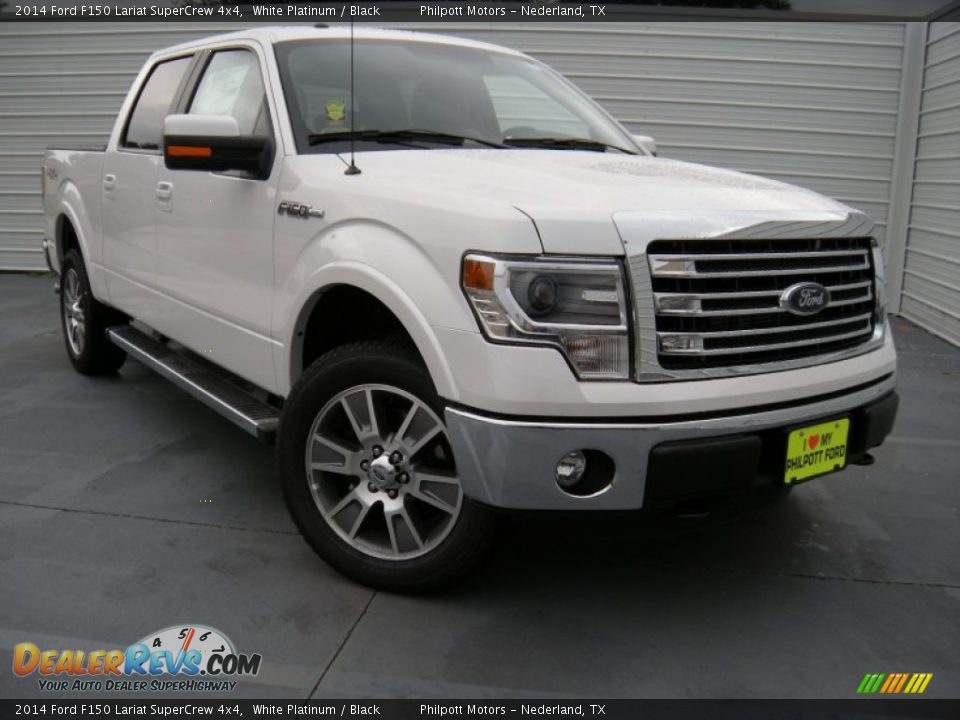 2014 Ford F150 Lariat SuperCrew 4x4 White Platinum / Black Photo #2