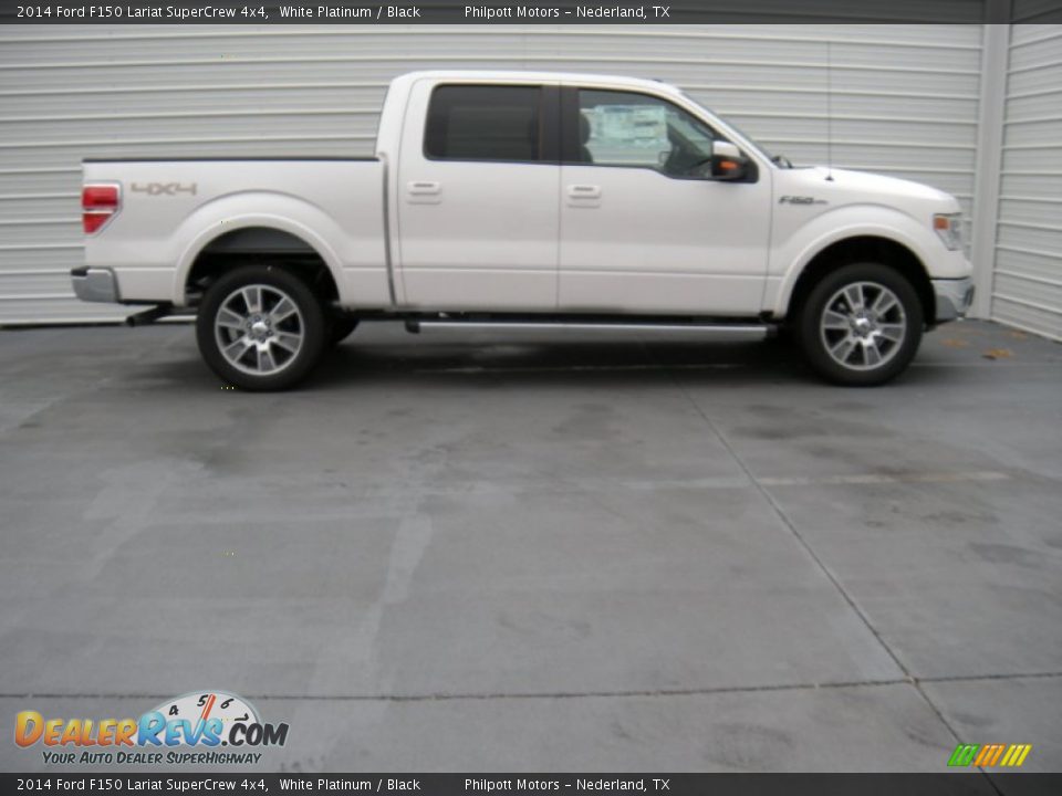 2014 Ford F150 Lariat SuperCrew 4x4 White Platinum / Black Photo #3