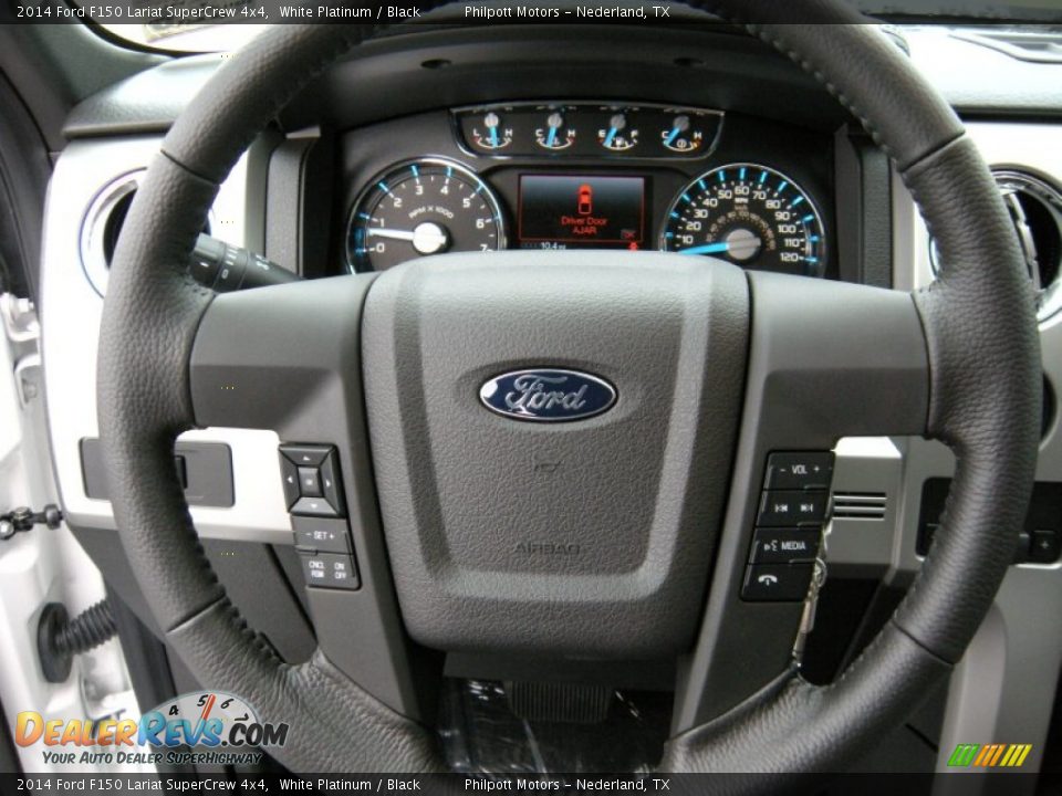 2014 Ford F150 Lariat SuperCrew 4x4 White Platinum / Black Photo #36