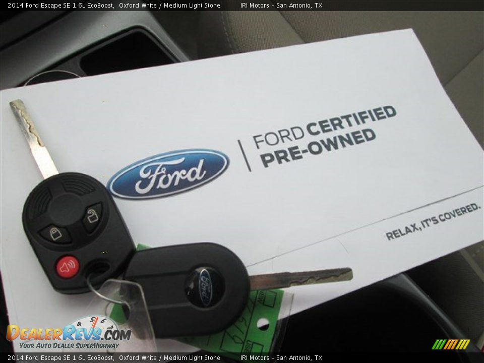 2014 Ford Escape SE 1.6L EcoBoost Oxford White / Medium Light Stone Photo #24