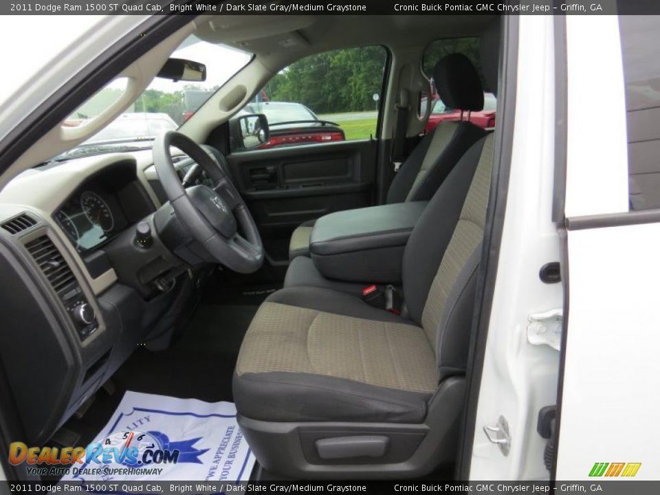 2011 Dodge Ram 1500 ST Quad Cab Bright White / Dark Slate Gray/Medium Graystone Photo #10