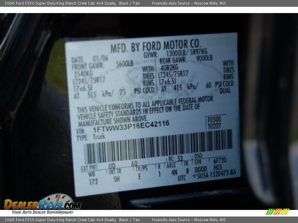2006 Ford F350 Super Duty King Ranch Crew Cab 4x4 Dually Black / Tan Photo #29