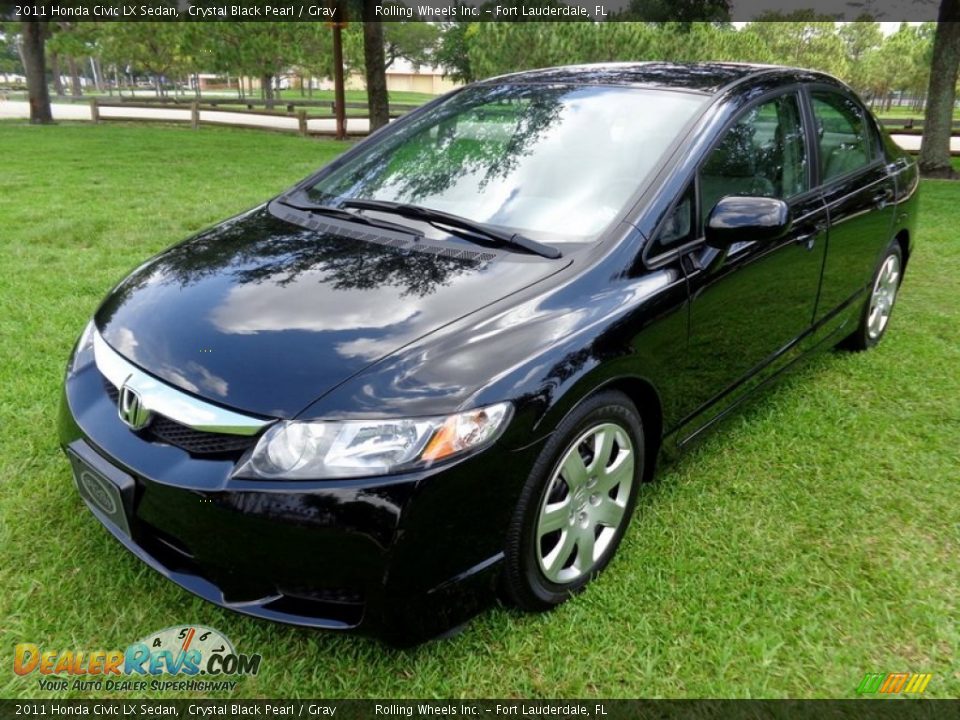 2011 Honda Civic LX Sedan Crystal Black Pearl / Gray Photo #1