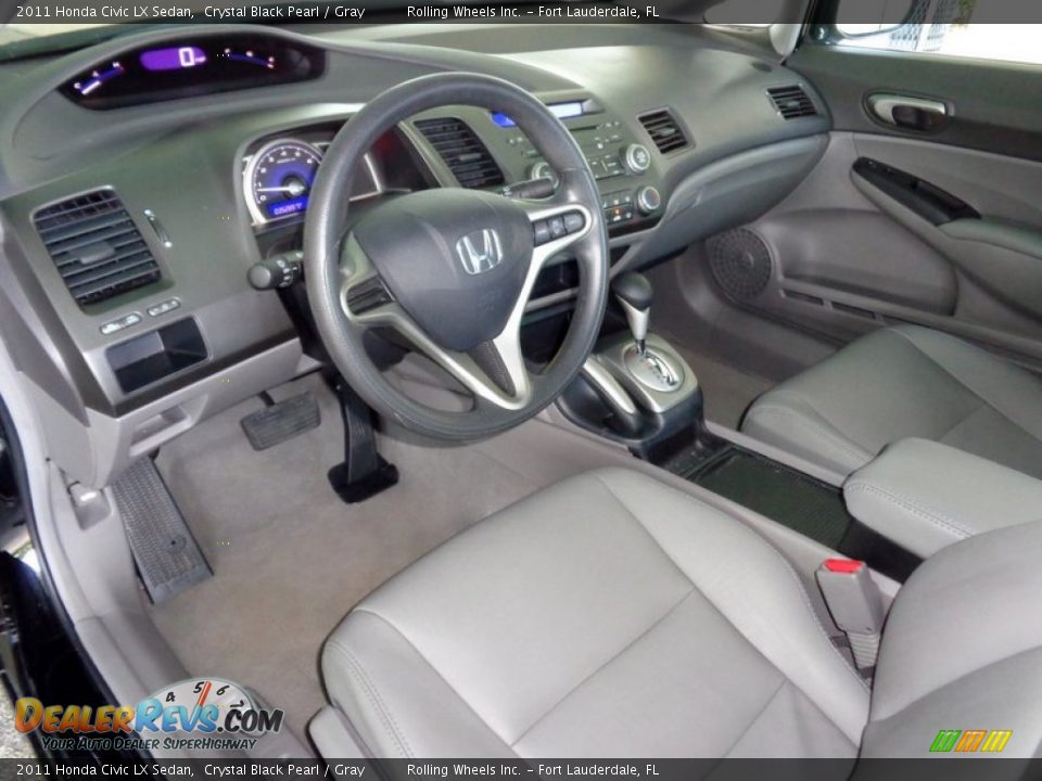 2011 Honda Civic LX Sedan Crystal Black Pearl / Gray Photo #2