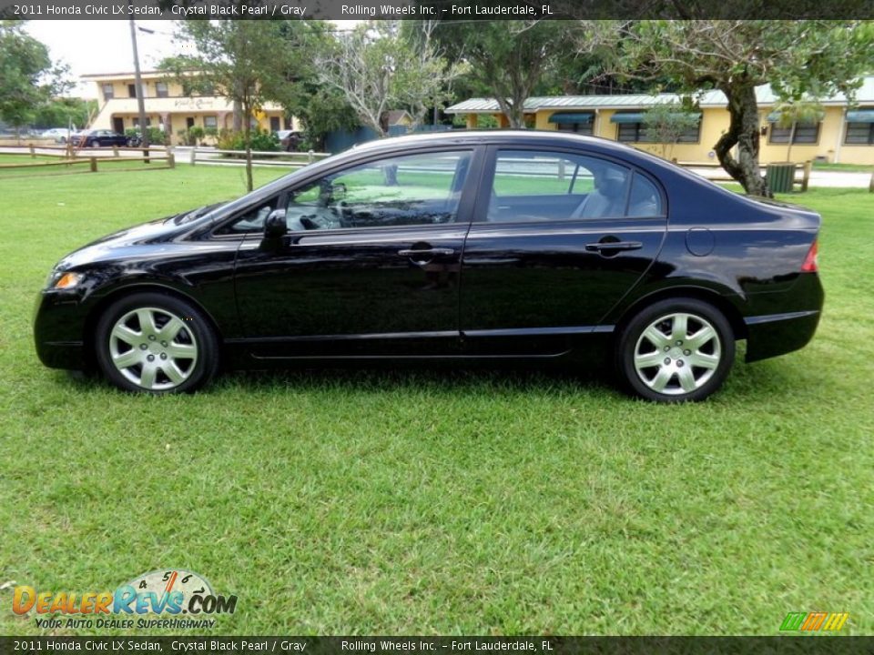2011 Honda Civic LX Sedan Crystal Black Pearl / Gray Photo #3